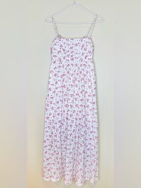 Audrey Parks + Francesca’s- Floral Tie Strap Smocked Maxi Dress with Pockets